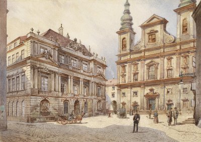Vienna, Jesuit Church and Old University by Carl Wenzel Zajicek